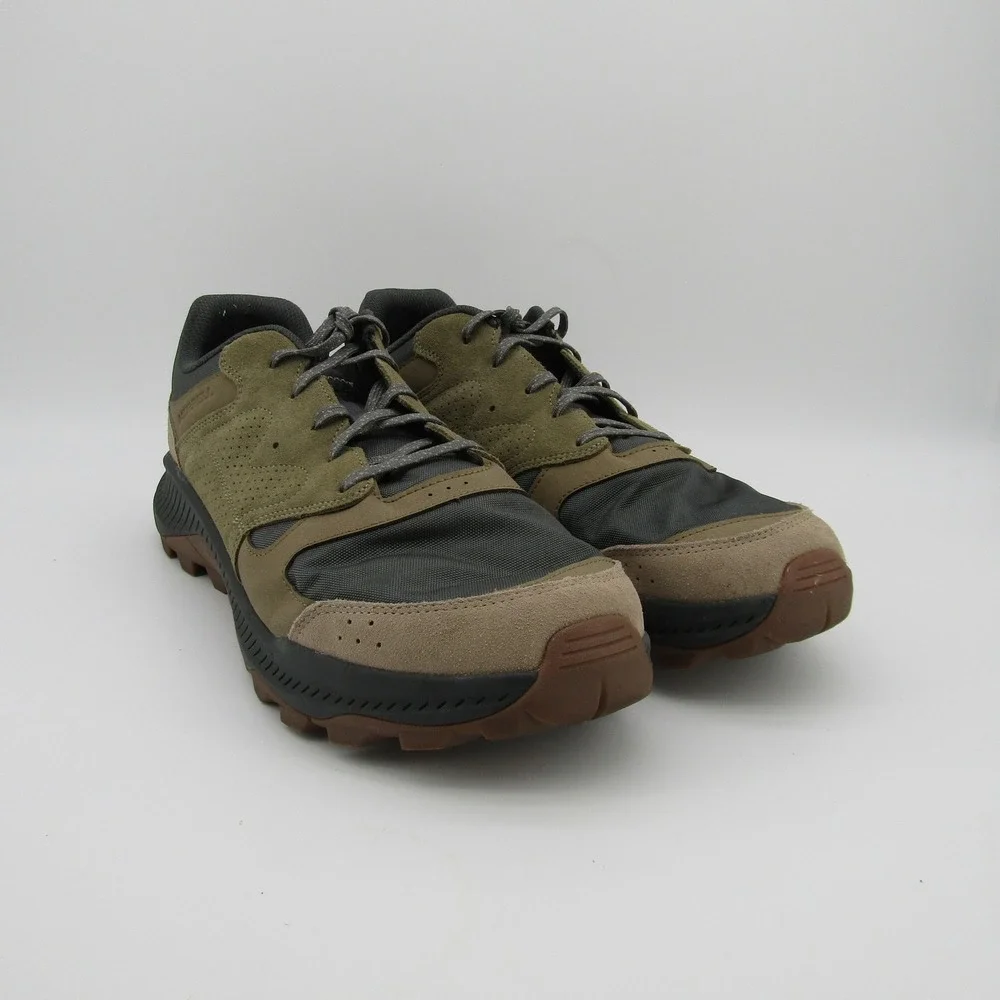 Merrell J038937 Mens 15 Olive Green Suede Mesh Trail Hiking Shoes Low Top